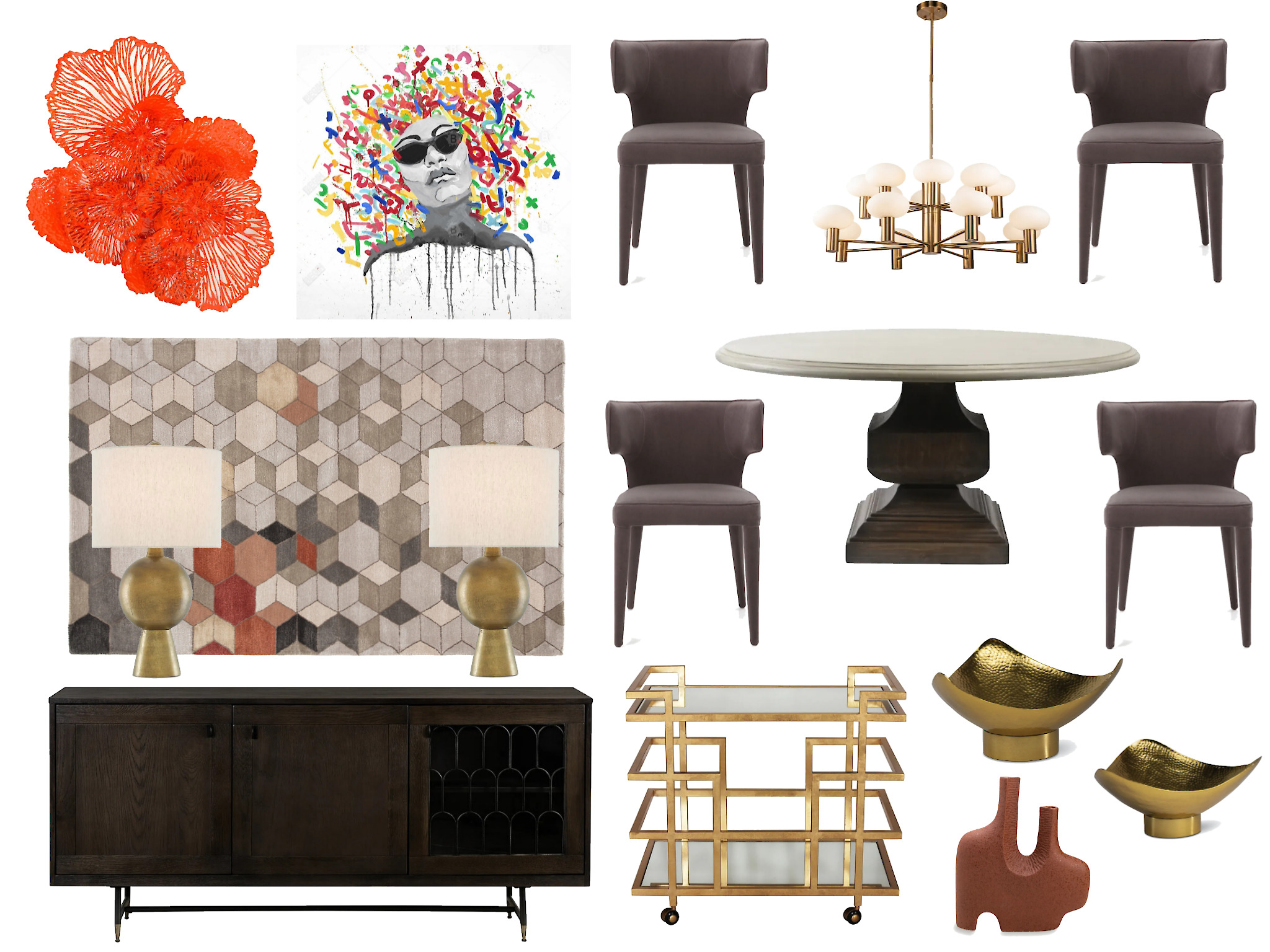 Modern and Energetic Dining Room Moodboard