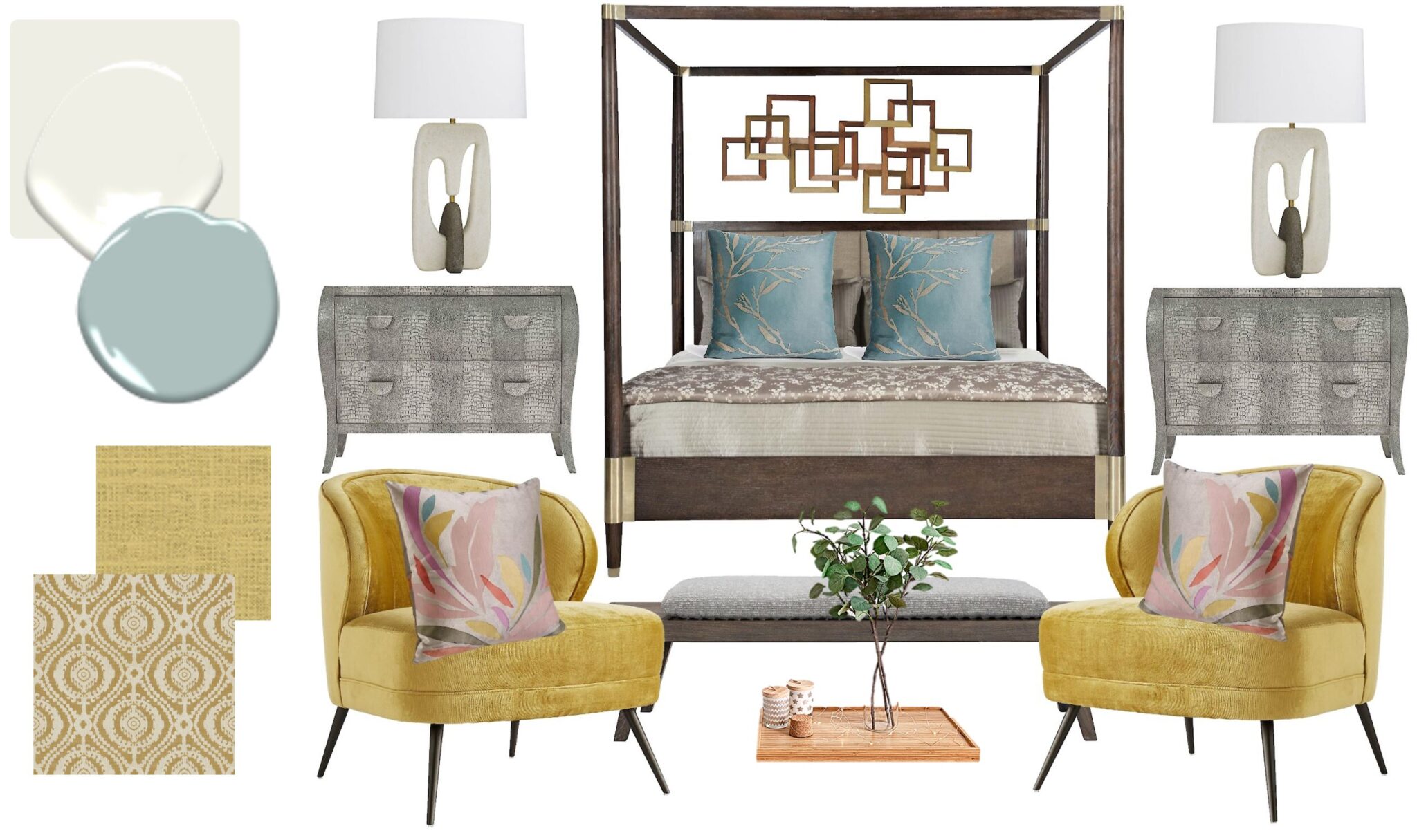 Sophisticated and Stylish Bedroom Moodboard