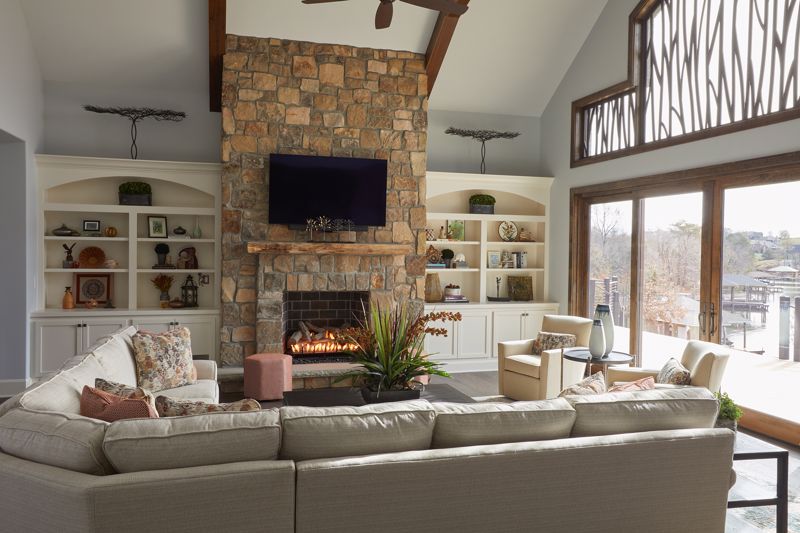 bookshelves help declutter the room and look sleek